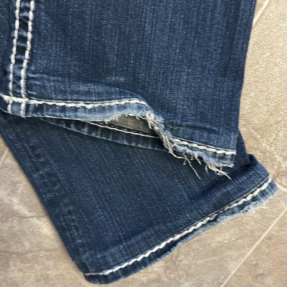 LA idol Y2K ladies western  7 boot cut Jean with bling pockets thick thread - Picture 16 of 16